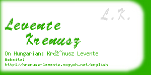 levente krenusz business card